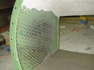 Výstelky z materiálu Tribet v odsávacích a třídících systémech