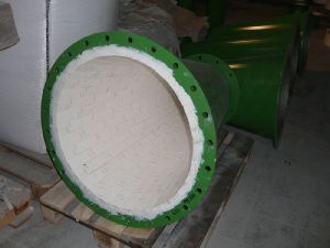 Části cyklonů na třídění uhlí s výstelkou z materiálu Keralox