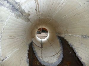 Antiabrasive lining from material Keralox in inside part of burner (cement factory)