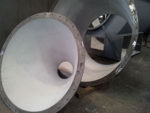 Anti-abrasive lining from Tribet in suction and sorting systems
