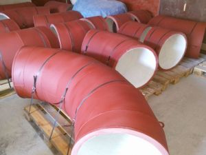 Anti-abrasive lining from Tribet in suction and sorting systems