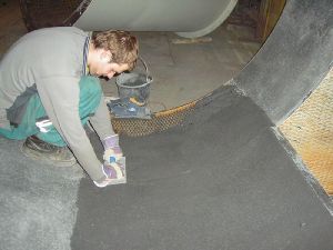 realizace výstelky z  materiálu TRIBET